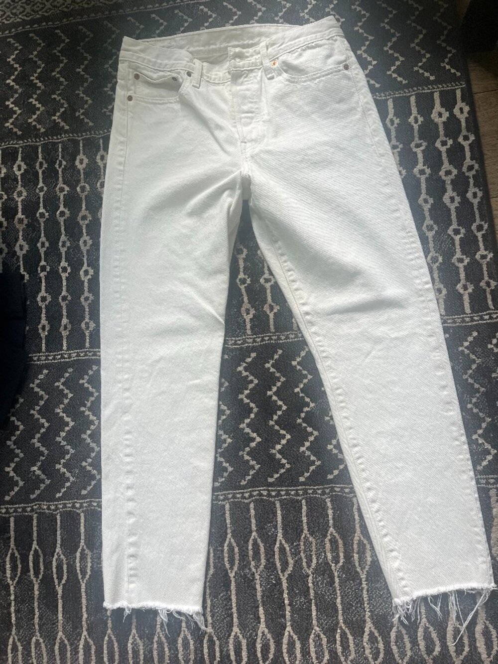 Levi's Button Fly 501 Off White Jeans Size 30
